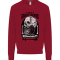 Great Beard Comes Great Responsibility Skull Kids Sweatshirt Jumper Red