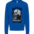 Great Beard Comes Great Responsibility Skull Kids Sweatshirt Jumper Royal Blue