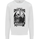 Great Beard Comes Great Responsibility Skull Kids Sweatshirt Jumper White