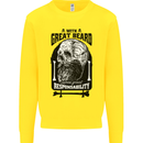 Great Beard Comes Great Responsibility Skull Kids Sweatshirt Jumper Yellow