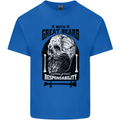 Great Beard Comes Great Responsibility Skull Kids T-Shirt Childrens Royal Blue