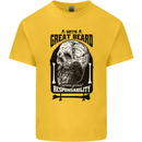Great Beard Comes Great Responsibility Skull Kids T-Shirt Childrens Yellow