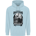 Great Beard Comes Great Responsibility Skull Mens 80% Cotton Hoodie Light Blue