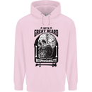 Great Beard Comes Great Responsibility Skull Mens 80% Cotton Hoodie Light Pink