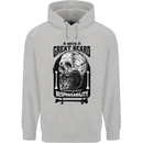 Great Beard Comes Great Responsibility Skull Mens 80% Cotton Hoodie Sports Grey