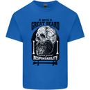 Great Beard Comes Great Responsibility Skull Mens Cotton T-Shirt Tee Top Royal Blue