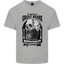 Great Beard Comes Great Responsibility Skull Mens Cotton T-Shirt Tee Top Sports Grey