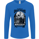 Great Beard Comes Great Responsibility Skull Mens Long Sleeve T-Shirt Royal Blue