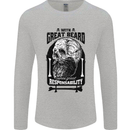 Great Beard Comes Great Responsibility Skull Mens Long Sleeve T-Shirt Sports Grey