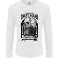 Great Beard Comes Great Responsibility Skull Mens Long Sleeve T-Shirt White