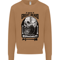 Great Beard Comes Great Responsibility Skull Mens Sweatshirt Jumper Caramel Latte