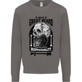Great Beard Comes Great Responsibility Skull Mens Sweatshirt Jumper Charcoal