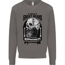 Great Beard Comes Great Responsibility Skull Mens Sweatshirt Jumper Charcoal
