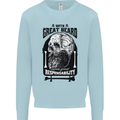 Great Beard Comes Great Responsibility Skull Mens Sweatshirt Jumper Light Blue