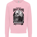 Great Beard Comes Great Responsibility Skull Mens Sweatshirt Jumper Light Pink