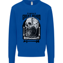 Great Beard Comes Great Responsibility Skull Mens Sweatshirt Jumper Royal Blue