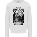 Great Beard Comes Great Responsibility Skull Mens Sweatshirt Jumper White