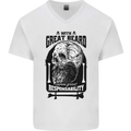 Great Beard Comes Great Responsibility Skull Mens V-Neck Cotton T-Shirt White