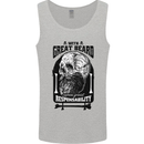 Great Beard Comes Great Responsibility Skull Mens Vest Tank Top Sports Grey