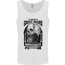 Great Beard Comes Great Responsibility Skull Mens Vest Tank Top White