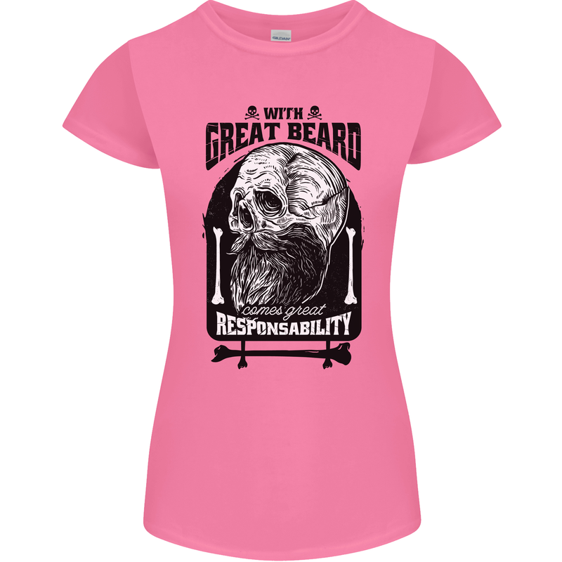Great Beard Comes Great Responsibility Skull Womens Petite Cut T-Shirt Azalea