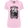 Great Beard Comes Great Responsibility Skull Womens Wider Cut T-Shirt Light Pink