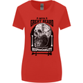Great Beard Comes Great Responsibility Skull Womens Wider Cut T-Shirt Red