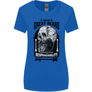 Great Beard Comes Great Responsibility Skull Womens Wider Cut T-Shirt Royal Blue