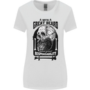 Great Beard Comes Great Responsibility Skull Womens Wider Cut T-Shirt White
