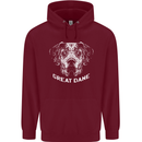 Great Dane Dog Childrens Kids Hoodie Maroon