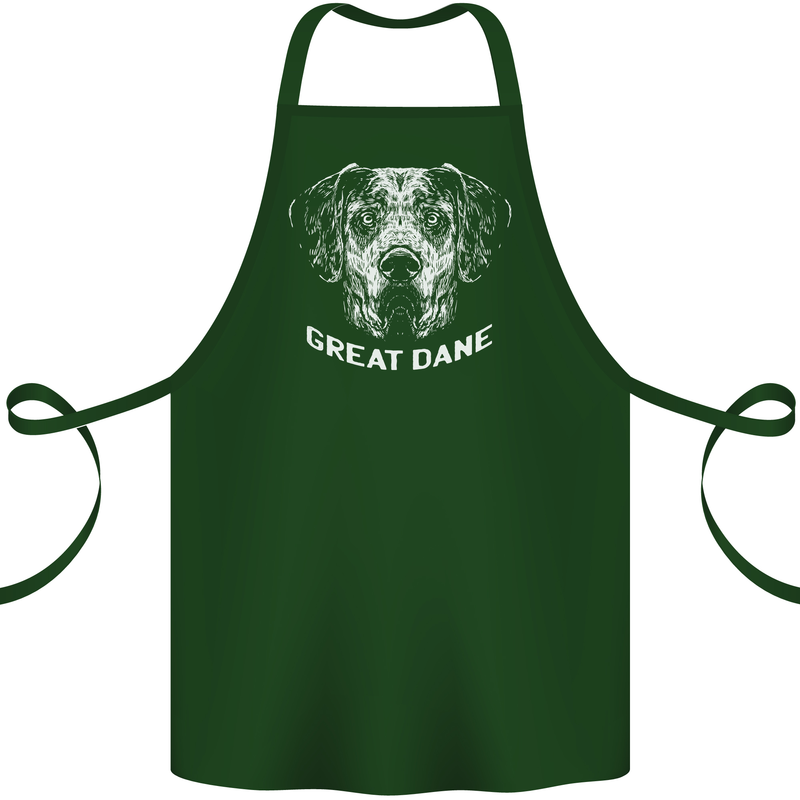 Great Dane Dog Cotton Apron 100% Organic Forest Green