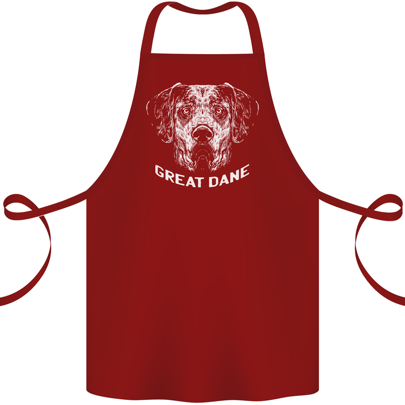 Great Dane Dog Cotton Apron 100% Organic Maroon
