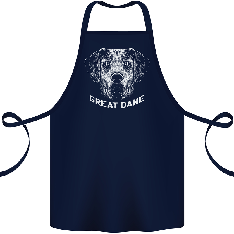 Great Dane Dog Cotton Apron 100% Organic Navy Blue