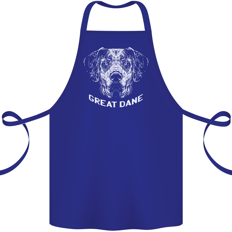 Great Dane Dog Cotton Apron 100% Organic Royal Blue