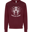 Great Dane Dog Kids Sweatshirt Jumper Maroon