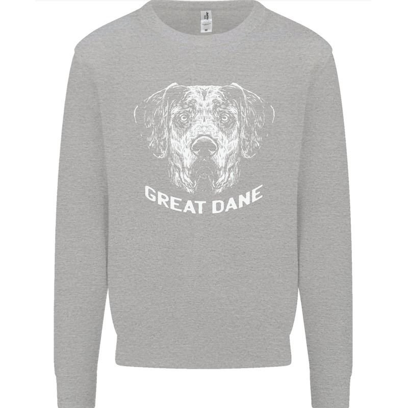 Great Dane Dog Kids Sweatshirt Jumper Sports Grey