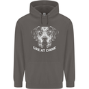 Great Dane Dog Mens 80% Cotton Hoodie Charcoal