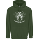 Great Dane Dog Mens 80% Cotton Hoodie Forest Green