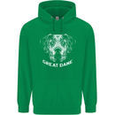 Great Dane Dog Mens 80% Cotton Hoodie Irish Green