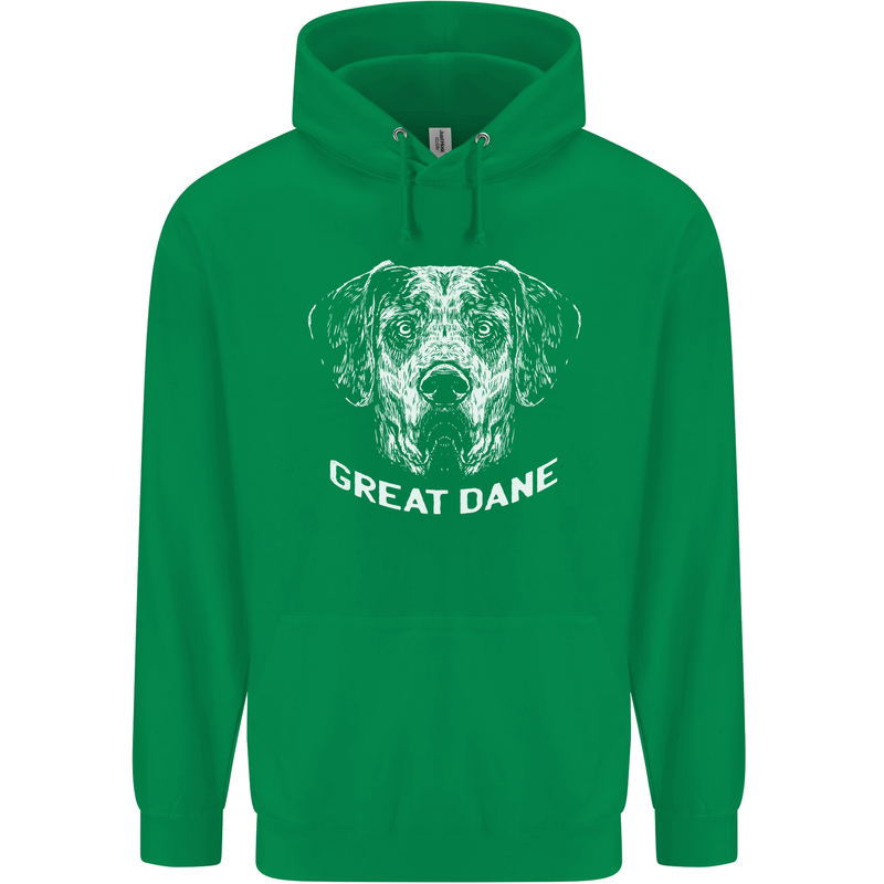 Great Dane Dog Mens 80% Cotton Hoodie Irish Green