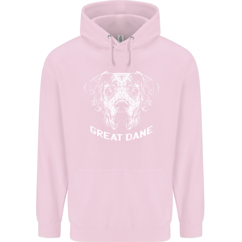 Great Dane Dog Mens 80% Cotton Hoodie Light Pink