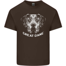 Great Dane Dog Mens Cotton T-Shirt Tee Top Dark Chocolate