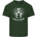 Great Dane Dog Mens Cotton T-Shirt Tee Top Forest Green