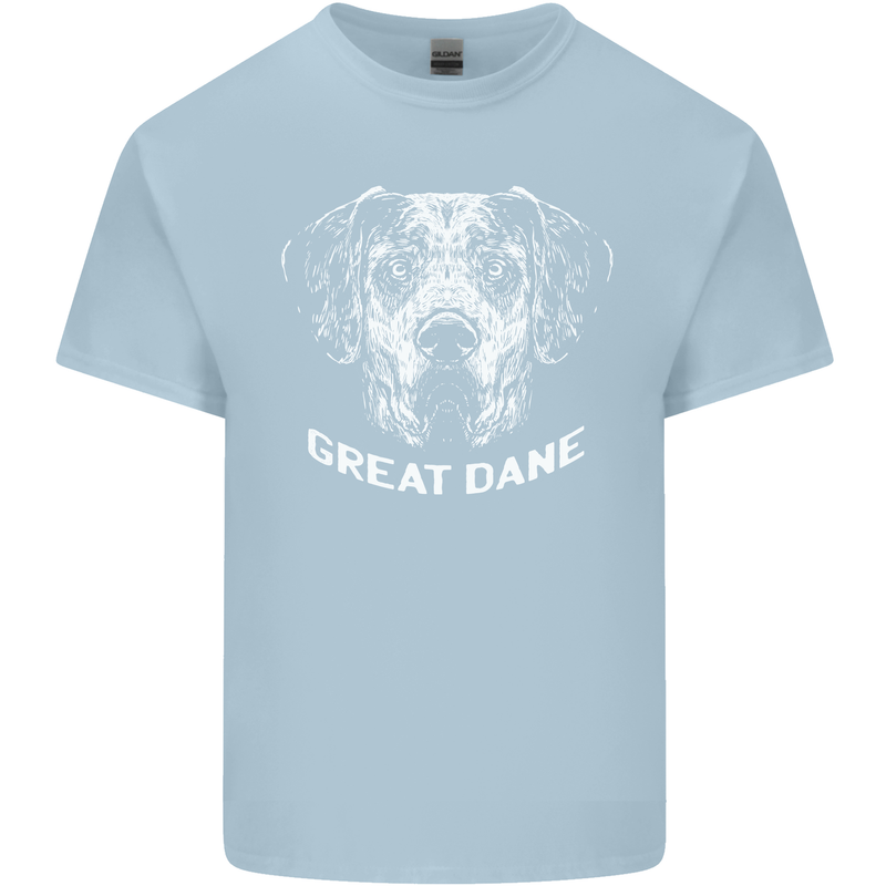Great Dane Dog Mens Cotton T-Shirt Tee Top Light Blue