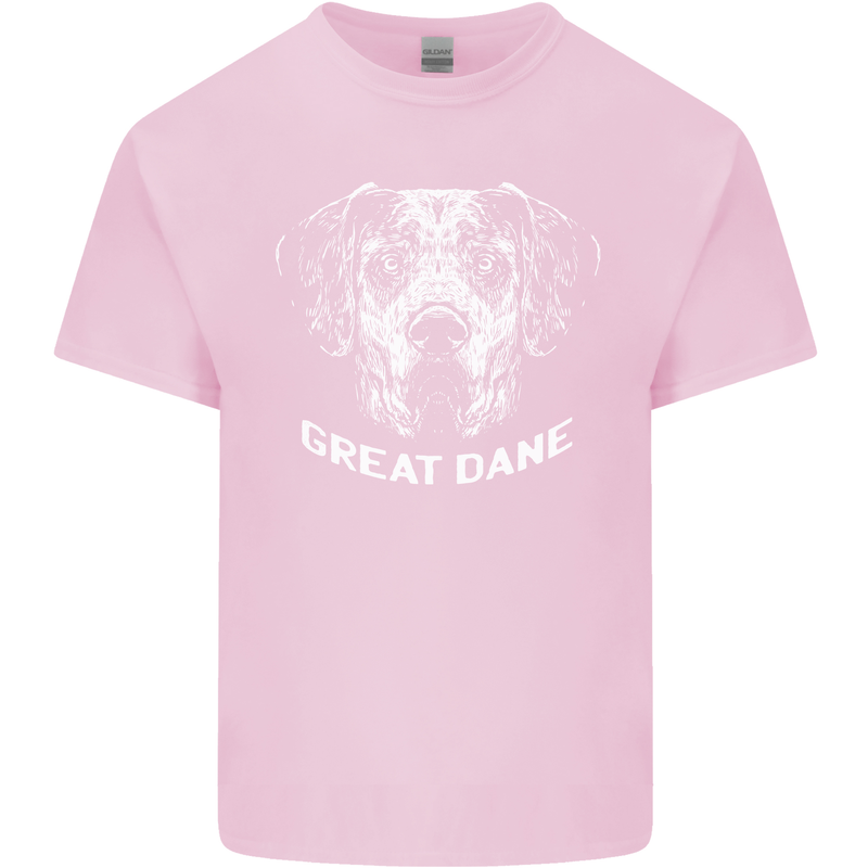 Great Dane Dog Mens Cotton T-Shirt Tee Top Light Pink