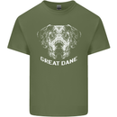 Great Dane Dog Mens Cotton T-Shirt Tee Top Military Green