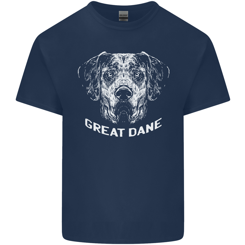 Great Dane Dog Mens Cotton T-Shirt Tee Top Navy Blue