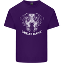 Great Dane Dog Mens Cotton T-Shirt Tee Top Purple