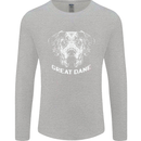 Great Dane Dog Mens Long Sleeve T-Shirt Sports Grey