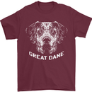 Great Dane Dog Mens T-Shirt 100% Cotton Maroon
